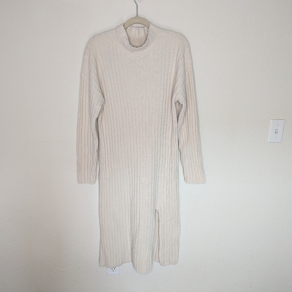 Aerie Buttercream Ribbed Sweater Dress - Picture 2 of 12